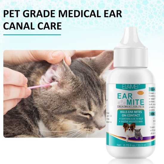 Ear Care for Dogs, Pet Ear Mite Oil, Ear Mite Treatment, Ear Drops for Dogs, Relieves Yeast Infection, Itching and Odour, Reduces Ear Mites and Deposits, for Cats and Dogs (1 Piece) Ear Care for Dogs, Pet Ear Mite Oil, Ear Mite Treatment, Ear Drops for Dogs, Relieves Yeast Infection, Itching and Odour, Reduces Ear Mites and Deposits, for Cats and Dogs (1 Piece)