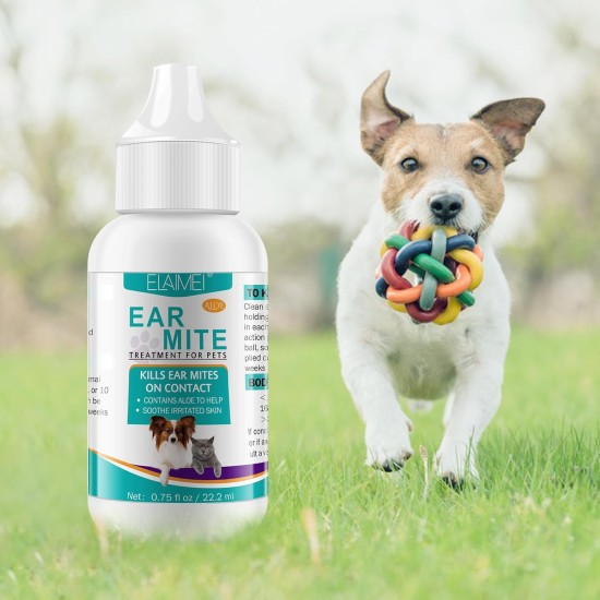 Ear Care for Dogs, Pet Ear Mite Oil, Ear Mite Treatment, Ear Drops for Dogs, Relieves Yeast Infection, Itching and Odour, Reduces Ear Mites and Deposits, for Cats and Dogs (1 Piece) Ear Care for Dogs, Pet Ear Mite Oil, Ear Mite Treatment, Ear Drops for Dogs, Relieves Yeast Infection, Itching and Odour, Reduces Ear Mites and Deposits, for Cats and Dogs (1 Piece)