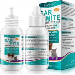 Ear Care for Dogs, Pet Ear Mite Oil, Ear Mite Treatment, Ear Drops for Dogs, Relieves Yeast Infection, Itching and Odour, Reduces Ear Mites and Deposits, for Cats and Dogs (2 Pieces) Ear Care for Dogs, Pet Ear Mite Oil, Ear Mite Treatment, Ear Drops for Dogs, Relieves Yeast Infection, Itching and Odour, Reduces Ear Mites and Deposits, for Cats and Dogs (2 Pieces)