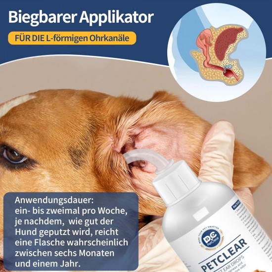 Ear Cleaner Dog Ear Care for Dogs 60 ml Ear Cleaner Stop Ear Inflammation and Itching, Pet Ear Cleaner for Dogs and Cats, Dog Ear Cleaning Solution, Dirt, Odour Remover Ear Cleaner Dog Ear Care for Dogs 60 ml Ear Cleaner Stop Ear Inflammation and Itching, Pet Ear Cleaner for Dogs and Cats, Dog Ear Cleaning Solution, Dirt, Odour Remover