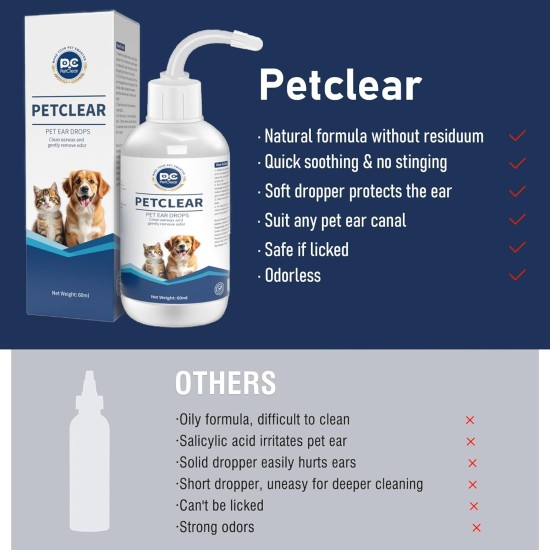 Ear Cleaner Dogs & Cats 60 ml, Prevention Against Ear Mites, Dogs, Stops Ear Inflammation and Itching, Ear Cleaner, Dog Ear Wax, Dirt, Odour Remover Ear Cleaner Dogs & Cats 60 ml, Prevention Against Ear Mites, Dogs, Stops Ear Inflammation and Itching, Ear Cleaner, Dog Ear Wax, Dirt, Odour Remover
