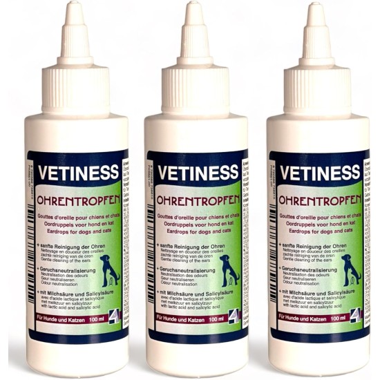 Ear Cleaner for Dogs and Cats 100 ml | Ear Drops with Salicylic Acid, Lactic Acid and Lavender Oil | Ear Mites | Dissolves Dirt and Residue Ear Cleaner for Dogs and Cats 100 ml | Ear Drops with Salicylic Acid, Lactic Acid and Lavender Oil | Ear Mites | Dissolves Dirt and Residue