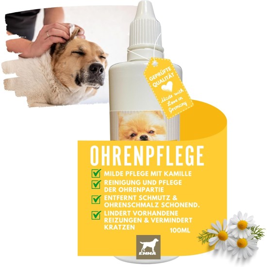 Ear Drops for Dogs • Ear Cleaner Dog • Ear Drops Dog Against Itching • Dog Ear Wash with Chamomile • Dog Ear Cleaner for Ear Infection Dog - Dirt & Earwax Remover 100 ml Ear Drops for Dogs • Ear Cleaner Dog • Ear Drops Dog Against Itching • Dog Ear Wash with Chamomile • Dog Ear Cleaner for Ear Infection Dog - Dirt & Earwax Remover 100 ml