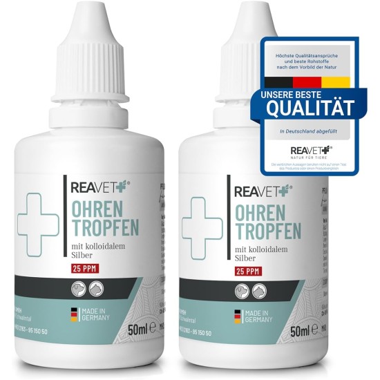 Ear Drops with Colloidal Silver, 50 ml, For Dogs and Cats, Very Good for Ear Inflammation, Itching, Germs, Fungi and Bacteria, Ear Care, Ear Hygiene, Healthy Ears Ear Drops with Colloidal Silver, 50 ml, For Dogs and Cats, Very Good for Ear Inflammation, Itching, Germs, Fungi and Bacteria, Ear Care, Ear Hygiene, Healthy Ears