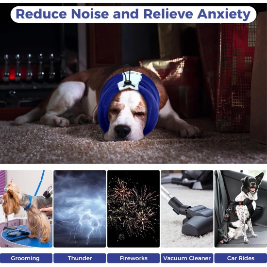 Ear Protection Dog, Dog Ear Pain Dog Headphones Headband Hearing Protection Dog Soothing Ear Protection Dog for Dog Hearing Protection Winter Dog Head Wrap with Cord Fix (Grey, M) Ear Protection Dog, Dog Ear Pain Dog Headphones Headband Hearing Protection Dog Soothing Ear Protection Dog for Dog Hearing Protection Winter Dog Head Wrap with Cord Fix (Grey, M)
