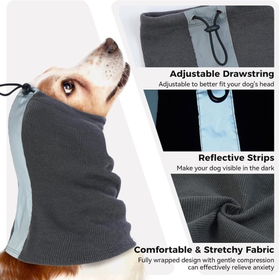 Ear Protection Dog, Dog Ear Pain Dog Headphones Headband Hearing Protection Dog Soothing Ear Protection Dog for Dog Hearing Protection Winter Dog Head Wrap with Cord Fix (Grey, M) Ear Protection Dog, Dog Ear Pain Dog Headphones Headband Hearing Protection Dog Soothing Ear Protection Dog for Dog Hearing Protection Winter Dog Head Wrap with Cord Fix (Grey, M)