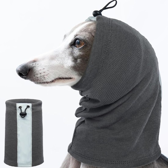 Ear Protection Dog, Dog Ear Pain Dog Headphones Headband Hearing Protection Dog Soothing Ear Protection Dog for Dog Hearing Protection Winter Dog Head Wrap with Cord Fix (Grey, M)