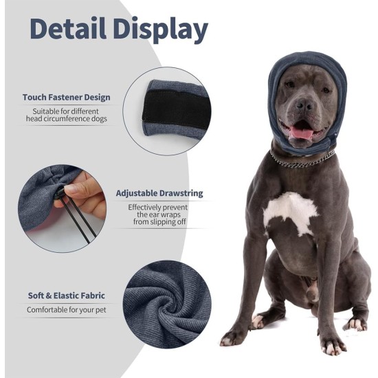 Ear Protection for Dogs Soothing with Adjustable Self-Adhesive Pet Ear Flap Head Wrap Earmuffs Winter Hat Ear Protection Dog for Anxiety Relief and Soothing (L) Ear Protection for Dogs Soothing with Adjustable Self-Adhesive Pet Ear Flap Head Wrap Earmuffs Winter Hat Ear Protection Dog for Anxiety Relief and Soothing (L)