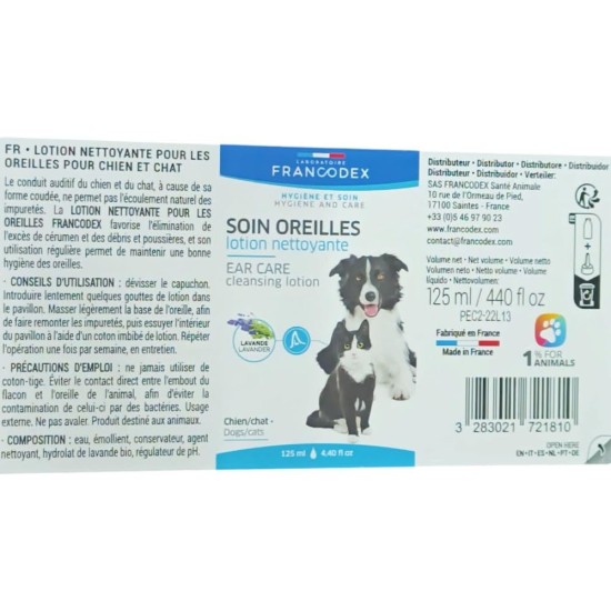 Francodex Ear Cleaner for Dogs and Cats 125ml Francodex Ear Cleaner for Dogs and Cats 125ml