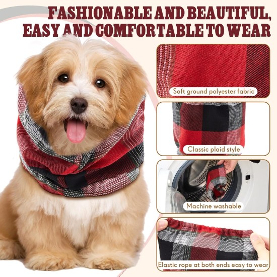Geyoga Pack of 3 Soothing Earmuffs for Dogs, Tube Scarf for Dog Ears, Red, Black, Checked for Dogs, Noise Protection, Anxiety Relieving Dogs, Earmuffs for Christmas, Bathing and Grooming (S) Geyoga Pack of 3 Soothing Earmuffs for Dogs, Tube Scarf for Dog Ears, Red, Black, Checked for Dogs, Noise Protection, Anxiety Relieving Dogs, Earmuffs for Christmas, Bathing and Grooming (S)