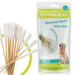 H3d Bamboo Stick Ear Cleaner for Dog, Pack of 30