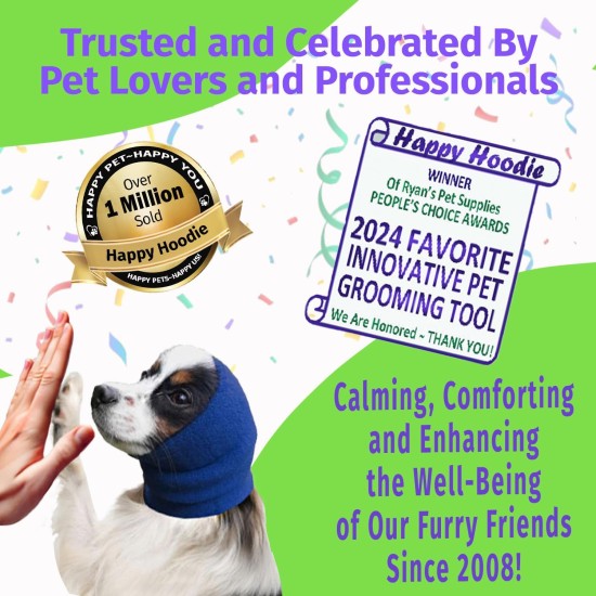 Happy Hoodie The Original Calming Band for Dogs and Cats, Anxiety Relief/Noise Protection, Grooming, Thunder Fireworks (XS, Black) Happy Hoodie The Original Calming Band for Dogs and Cats, Anxiety Relief/Noise Protection, Grooming, Thunder Fireworks (XS, Black)