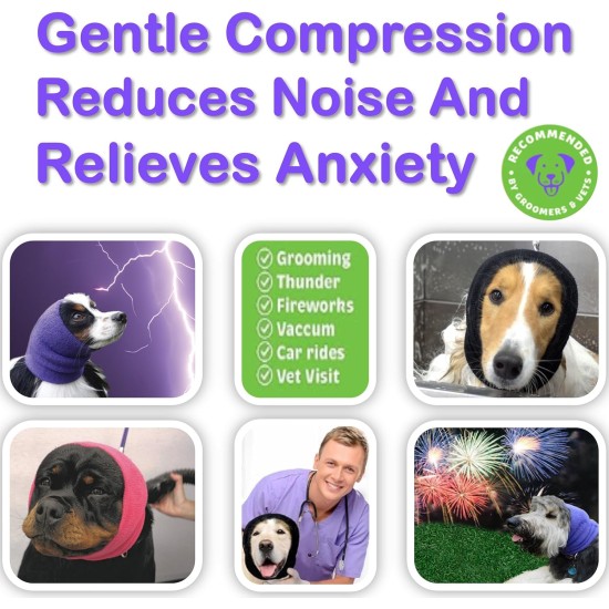 Happy Hoodie The Original Calming Band for Dogs and Cats, Anxiety Relief/Noise Protection, Grooming, Thunder Fireworks (XS, Black) Happy Hoodie The Original Calming Band for Dogs and Cats, Anxiety Relief/Noise Protection, Grooming, Thunder Fireworks (XS, Black)