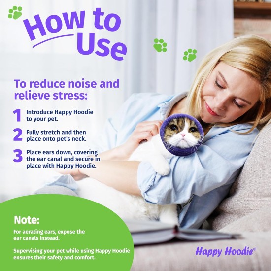 Happy Hoodie The Original Calming Band for Dogs and Cats, Anxiety Relief/Noise Protection, Grooming, Thunder Fireworks (XS, Black) Happy Hoodie The Original Calming Band for Dogs and Cats, Anxiety Relief/Noise Protection, Grooming, Thunder Fireworks (XS, Black)