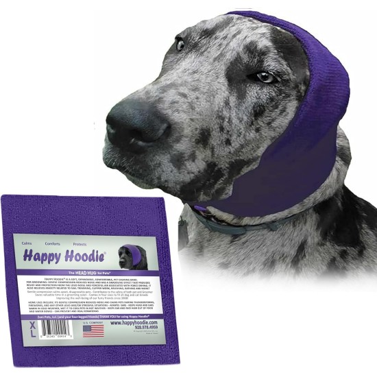 Happy Hoodie The Original Calming Band for Dogs and Cats, Anxiety Relief/Noise Protection, Grooming, Thunder Fireworks (XS, Black) Happy Hoodie The Original Calming Band for Dogs and Cats, Anxiety Relief/Noise Protection, Grooming, Thunder Fireworks (XS, Black)