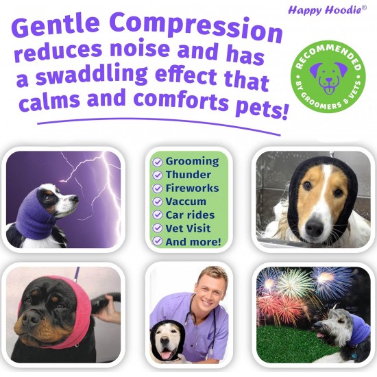 Happy Hoodie The Original Calming Band for Dogs and Cats, Anxiety Relief/Noise Protection, Grooming, Thunder Fireworks (XS, Blue) Happy Hoodie The Original Calming Band for Dogs and Cats, Anxiety Relief/Noise Protection, Grooming, Thunder Fireworks (XS, Blue)