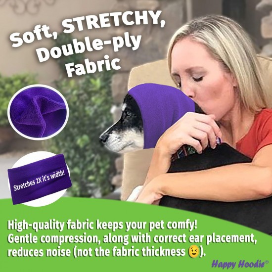 Happy Hoodie The Original Calming Band for Dogs and Cats, Anxiety Relief/Noise Protection, Grooming, Thunder Fireworks (XS, Blue) Happy Hoodie The Original Calming Band for Dogs and Cats, Anxiety Relief/Noise Protection, Grooming, Thunder Fireworks (XS, Blue)