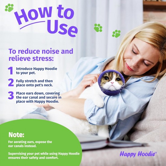 Happy Hoodie The Original Calming Band for Dogs and Cats, Anxiety Relief/Noise Protection, Grooming, Thunder Fireworks (XS, Blue) Happy Hoodie The Original Calming Band for Dogs and Cats, Anxiety Relief/Noise Protection, Grooming, Thunder Fireworks (XS, Blue)