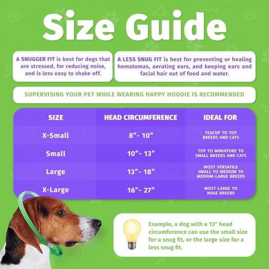 Happy Hoodie The Original Calming Band for Dogs and Cats, Anxiety Relief/Noise Protection, Grooming, Thunder Fireworks (XS, Blue) Happy Hoodie The Original Calming Band for Dogs and Cats, Anxiety Relief/Noise Protection, Grooming, Thunder Fireworks (XS, Blue)