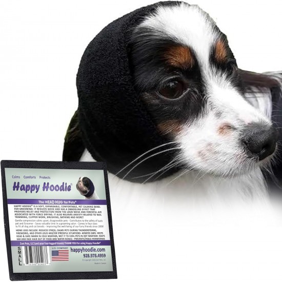 Happy Hoodie The Original Calming Band for Dogs and Cats, Anxiety Relief/Noise Protection, Grooming, Thunder Fireworks (XS, Blue) Happy Hoodie The Original Calming Band for Dogs and Cats, Anxiety Relief/Noise Protection, Grooming, Thunder Fireworks (XS, Blue)