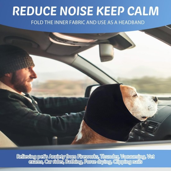 Happy Hoodie for Dogs & Cats, Noise & Hearing Protection, Soothing Earmuffs, Ear & Wind Protection, Reduces Fear of Fireworks, Ideal for the Time After Surgery, S (Black) Happy Hoodie for Dogs & Cats, Noise & Hearing Protection, Soothing Earmuffs, Ear & Wind Protection, Reduces Fear of Fireworks, Ideal for the Time After Surgery, S (Black)