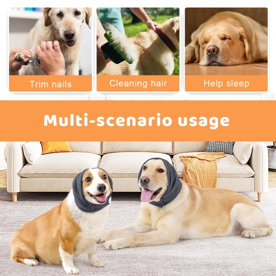 Hearing Protection Dog, Ear Muffs Dog, Hearing Protection Dog New Year's Eve, Hearing Protection Dog Hoodie for Dog Neck and Ear Warmers, Noise Protection for Dogs, Dog Wind, M (Grey) Hearing Protection Dog, Ear Muffs Dog, Hearing Protection Dog New Year's Eve, Hearing Protection Dog Hoodie for Dog Neck and Ear Warmers, Noise Protection for Dogs, Dog Wind, M (Grey)