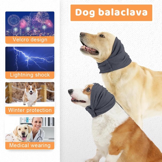 Hearing Protection Dog, Ear Muffs Dog, Hearing Protection Dog New Year's Eve, Hearing Protection Dog Hoodie for Dog Neck and Ear Warmers, Noise Protection for Dogs, Dog Wind, M (Grey) Hearing Protection Dog, Ear Muffs Dog, Hearing Protection Dog New Year's Eve, Hearing Protection Dog Hoodie for Dog Neck and Ear Warmers, Noise Protection for Dogs, Dog Wind, M (Grey)