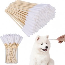 Heyu-Lotus Pack of 100 Dog Cotton Buds Ear Cleaner, 15 cm Ear Cleaning for Dogs, Wooden Ear Cleaning for Pets, Dogs, Ear Cleaning Sticks for Dogs, Cats Heyu-Lotus Pack of 100 Dog Cotton Buds Ear Cleaner, 15 cm Ear Cleaning for Dogs, Wooden Ear Cleaning for Pets, Dogs, Ear Cleaning Sticks for Dogs, Cats