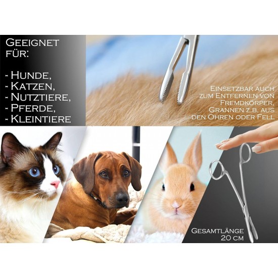 InstrumenteNrw Plucking Pliers for Dog Ears Hair Tongs Dog Hair Plucking Pliers Pet Hair Remover Stainless Steel with Inner Teeth without Lock Professional Quality (16 cm) InstrumenteNrw Plucking Pliers for Dog Ears Hair Tongs Dog Hair Plucking Pliers Pet Hair Remover Stainless Steel with Inner Teeth without Lock Professional Quality (16 cm)