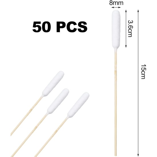 JJPJL Pack of 50 long cotton buds, dog cotton buds, ear cleaner, cotton buds, large, ear cleaning sticks, for pets, dogs, cats, 15 cm JJPJL Pack of 50 long cotton buds, dog cotton buds, ear cleaner, cotton buds, large, ear cleaning sticks, for pets, dogs, cats, 15 cm