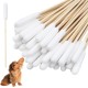 JJPJL Pack of 50 long cotton buds, dog cotton buds, ear cleaner, cotton buds, large, ear cleaning sticks, for pets, dogs, cats, 15 cm