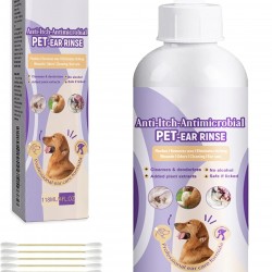 KMANGMAN 118 ml Ear Cleaner Dog + 10 Pieces Cotton Buds Double-Sided 7.1 cm, Ear Drops Dog, Ear Cleaner Dogs, Pet Ear Cleaner, Pet Ear Cleaning, Ear Care for Dog Cat Ear Hygiene KMANGMAN 118 ml Ear Cleaner Dog + 10 Pieces Cotton Buds Double-Sided 7.1 cm, Ear Drops Dog, Ear Cleaner Dogs, Pet Ear Cleaner, Pet Ear Cleaning, Ear Care for Dog Cat Ear Hygiene