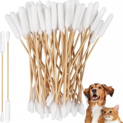 KMKANPO Pack of 50 15 cm Dog Cotton Buds, Ear Cleaner for Pets, Ear Cleaning Sticks for Dogs, Cotton Buds with Double Round Tip, Cotton Ear Sticks for Pets, Dogs, Cats KMKANPO Pack of 50 15 cm Dog Cotton Buds, Ear Cleaner for Pets, Ear Cleaning Sticks for Dogs, Cotton Buds with Double Round Tip, Cotton Ear Sticks for Pets, Dogs, Cats