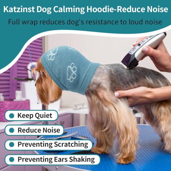 Katzinst Dog Hearing Protection, Elastic Knitted Ear Care Dog Hat, Noise Reduction, Anxiety Relief and Soothing Dog Ears, Dog Ear Care, (Blue, S) Katzinst Dog Hearing Protection, Elastic Knitted Ear Care Dog Hat, Noise Reduction, Anxiety Relief and Soothing Dog Ears, Dog Ear Care, (Blue, S)