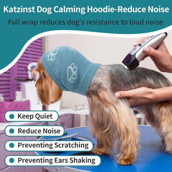 Katzinst Dog Hearing Protection, Elastic Knitted Ear Care Dog Hat for Small Dogs, Noise Reduction, Anxiety Relief, Protect the Wound, Walk, Dog Ear Care, Blue, S Katzinst Dog Hearing Protection, Elastic Knitted Ear Care Dog Hat for Small Dogs, Noise Reduction, Anxiety Relief, Protect the Wound, Walk, Dog Ear Care, Blue, S