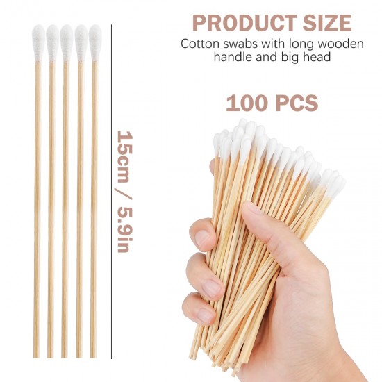 LNQ LUNIQI Cotton Buds Wooden Cotton Pack of 100 Dog Cotton Buds Applicator Dog Cotton Buds Ear Cleaner Long Wooden Handles Cotton Buds for Pets Dogs Cats 15 cm LNQ LUNIQI Cotton Buds Wooden Cotton Pack of 100 Dog Cotton Buds Applicator Dog Cotton Buds Ear Cleaner Long Wooden Handles Cotton Buds for Pets Dogs Cats 15 cm