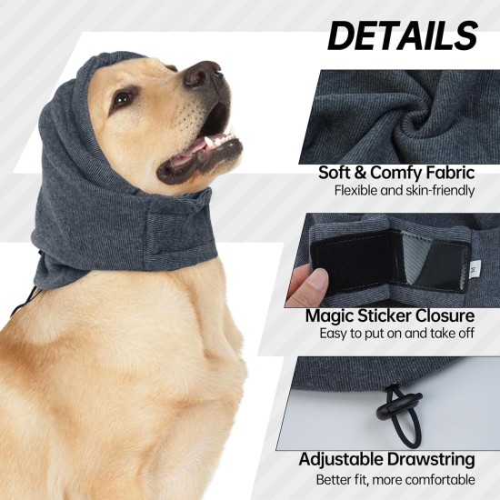 Lelepet Dog Ear Protection, Ear Protection for Dogs, Dog Earmuffs for Noise Reduction, Dog Ear Care, Dog Neck and Ear Warmers for Dogs, Soothing Hoodie for Dogs, Grey S Lelepet Dog Ear Protection, Ear Protection for Dogs, Dog Earmuffs for Noise Reduction, Dog Ear Care, Dog Neck and Ear Warmers for Dogs, Soothing Hoodie for Dogs, Grey S