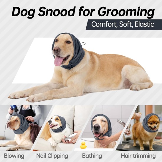 Lelepet Dog Ear Protection, Ear Protection for Dogs, Dog Earmuffs for Noise Reduction, Dog Ear Care, Dog Neck and Ear Warmers for Dogs, Soothing Hoodie for Dogs, Grey S Lelepet Dog Ear Protection, Ear Protection for Dogs, Dog Earmuffs for Noise Reduction, Dog Ear Care, Dog Neck and Ear Warmers for Dogs, Soothing Hoodie for Dogs, Grey S