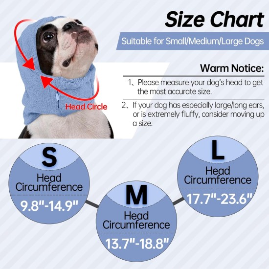 Lelepet Dog Ear Protection, Ear Protection for Dogs, Dog Earmuffs for Noise Reduction, Dog Ear Care, Dog Neck and Ear Warmers for Dogs, Soothing Hoodie for Dogs, Grey S Lelepet Dog Ear Protection, Ear Protection for Dogs, Dog Earmuffs for Noise Reduction, Dog Ear Care, Dog Neck and Ear Warmers for Dogs, Soothing Hoodie for Dogs, Grey S