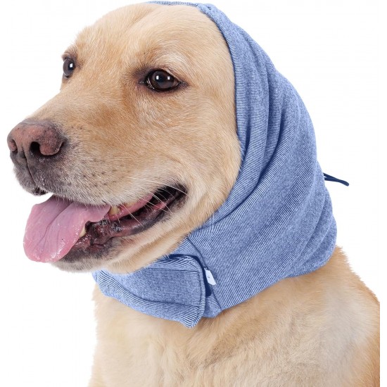 Lelepet Ear Defenders for Dogs - Earmuffs for Noise Reduction, Ear Care, Neck and Ear Warmers, Soothing Hoodie - Blue M Lelepet Ear Defenders for Dogs - Earmuffs for Noise Reduction, Ear Care, Neck and Ear Warmers, Soothing Hoodie - Blue M