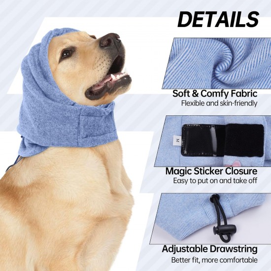Lelepet Ear Defenders for Dogs - Earmuffs for Noise Reduction, Ear Care, Neck and Ear Warmers, Soothing Hoodie - Blue M Lelepet Ear Defenders for Dogs - Earmuffs for Noise Reduction, Ear Care, Neck and Ear Warmers, Soothing Hoodie - Blue M