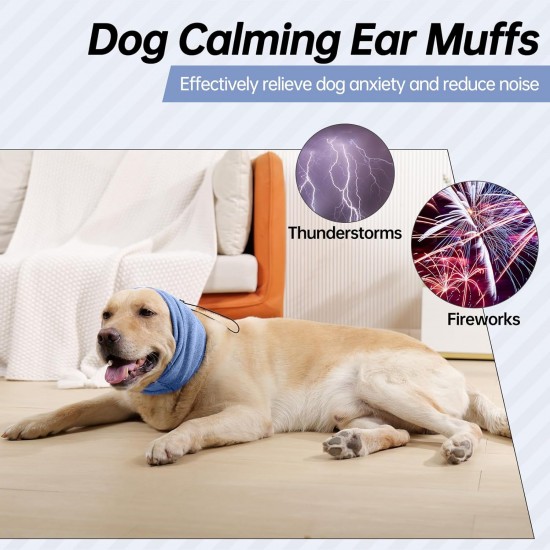 Lelepet Ear Defenders for Dogs - Earmuffs for Noise Reduction, Ear Care, Neck and Ear Warmers, Soothing Hoodie - Blue M Lelepet Ear Defenders for Dogs - Earmuffs for Noise Reduction, Ear Care, Neck and Ear Warmers, Soothing Hoodie - Blue M