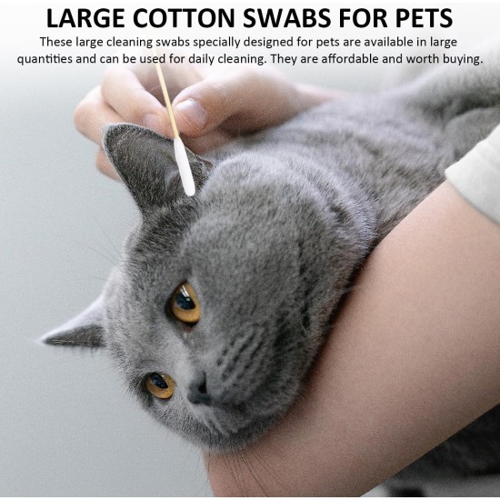 MEMOFYND 200 Pcs Pet Ear Cleaning Cotton Buds with 20 Gloves Large Pet Cotton Buds for Pet Cleaning MEMOFYND 200 Pcs Pet Ear Cleaning Cotton Buds with 20 Gloves Large Pet Cotton Buds for Pet Cleaning