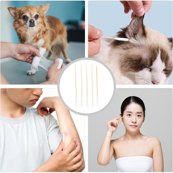 MEMOFYND 200 Pcs Pet Ear Cleaning Cotton Buds with 20 Gloves Large Pet Cotton Buds for Pet Cleaning MEMOFYND 200 Pcs Pet Ear Cleaning Cotton Buds with 20 Gloves Large Pet Cotton Buds for Pet Cleaning