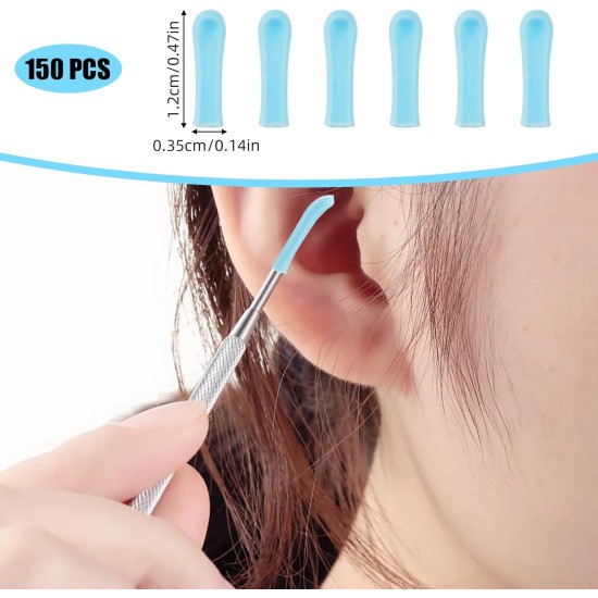 NICENEEDED Pack of 150 Replacement Tips for Ear Cleaners, Replacement Silicone Ear Tip Covers for Ear Spoons, Replacement Accessories for Ear Wax Cleaning of the Otoscope NICENEEDED Pack of 150 Replacement Tips for Ear Cleaners, Replacement Silicone Ear Tip Covers for Ear Spoons, Replacement Accessories for Ear Wax Cleaning of the Otoscope
