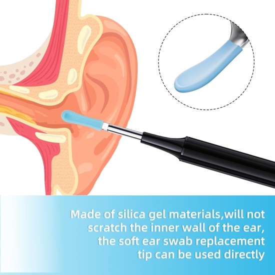 NICENEEDED Pack of 150 Replacement Tips for Ear Cleaners, Replacement Silicone Ear Tip Covers for Ear Spoons, Replacement Accessories for Ear Wax Cleaning of the Otoscope NICENEEDED Pack of 150 Replacement Tips for Ear Cleaners, Replacement Silicone Ear Tip Covers for Ear Spoons, Replacement Accessories for Ear Wax Cleaning of the Otoscope