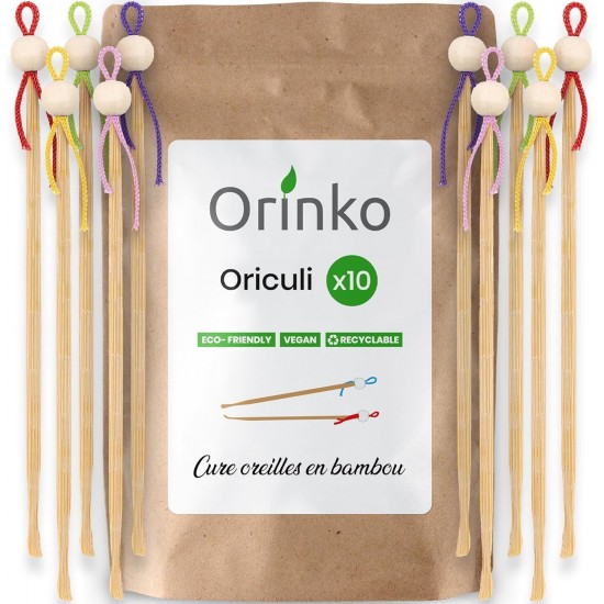ORINKO Bamboo Ear Cleaner - Sustainable Oriculi for Gentle & Environmentally Friendly Ear Hygiene (Pack of 10) ORINKO Bamboo Ear Cleaner - Sustainable Oriculi for Gentle & Environmentally Friendly Ear Hygiene (Pack of 10)