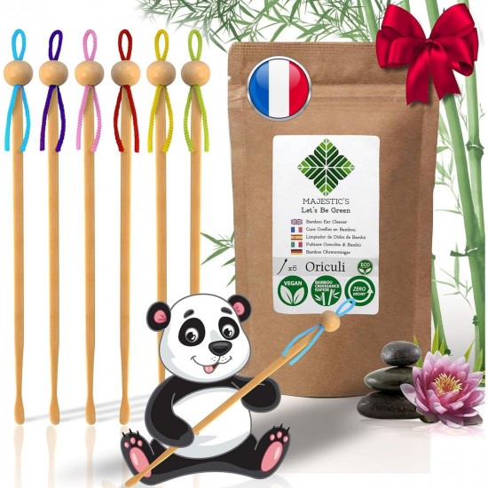 Oriculi Bamboo 6x [AAA+] - Ear Cure Eco-Friendly Reusable Lifetime Replacement for Cotton Buds - Japanese Ear Cleaner Zero Dechet