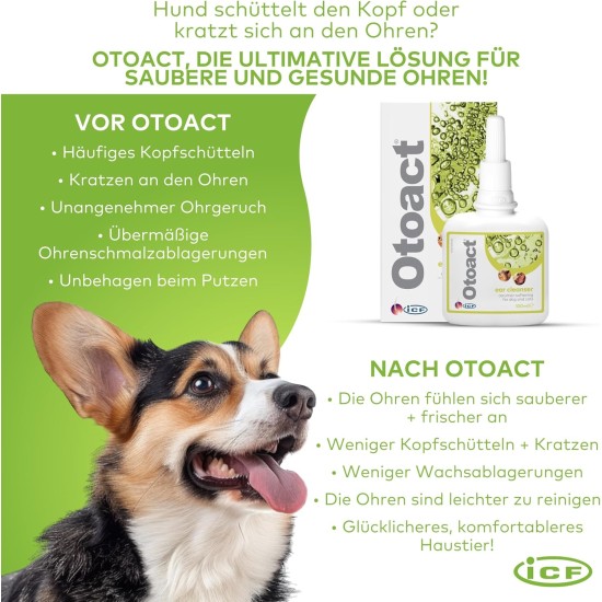 Otoact ceruminolytic ear cleaner for dogs and cats, 100ml Otoact ceruminolytic ear cleaner for dogs and cats, 100ml