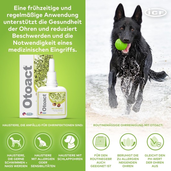 Otoact ceruminolytic ear cleaner for dogs and cats, 100ml Otoact ceruminolytic ear cleaner for dogs and cats, 100ml